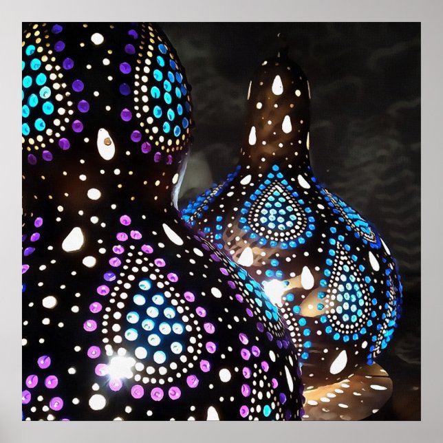 Artisan Craft Gourd Turkiska landternor Acrylic Ar Poster (Framsidan)