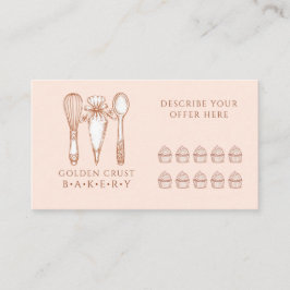 Artisan Cupcake Bakery Baking Tools Loyalty Card Lojalitetskort