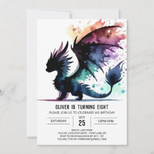Artisan Dragon Birthday Digital Inbjudningar