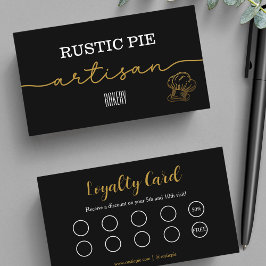 Artisan Guld Baker Bakery Chef Hat Catering Black Lojalitetskort