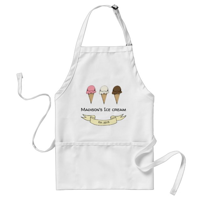 Artisan Ice Cream Maker Anpassade Vuxen Apron Förkläde (Framsidan)