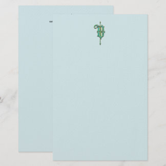 Artisan Monogram V Grönt Garden Felt Stationery Brevpapper