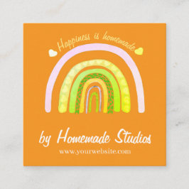 Artisan Rainbow 'Happiness is Homemade'  Fyrkantigt Visitkort