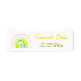 Artisan Rainbow 'Happiness is Homemade'  Returadress Etikett