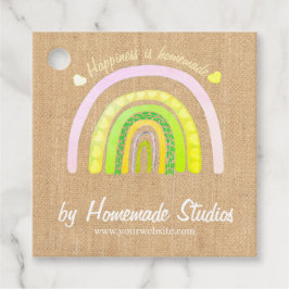 Artisan Rainbow Raw Canvas 'Homemade'  Gåvor Etiketter