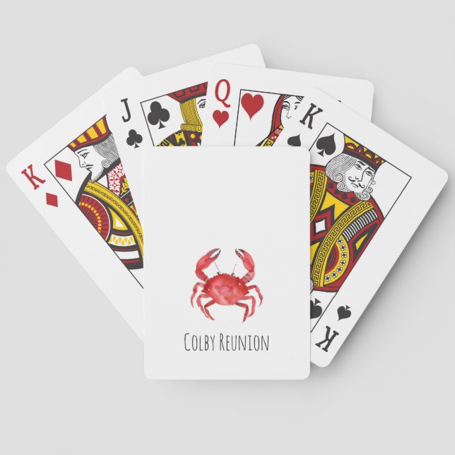Artisan Red Crab Reunion NAMN Coastal Roligt Casinokort (Baksidan)
