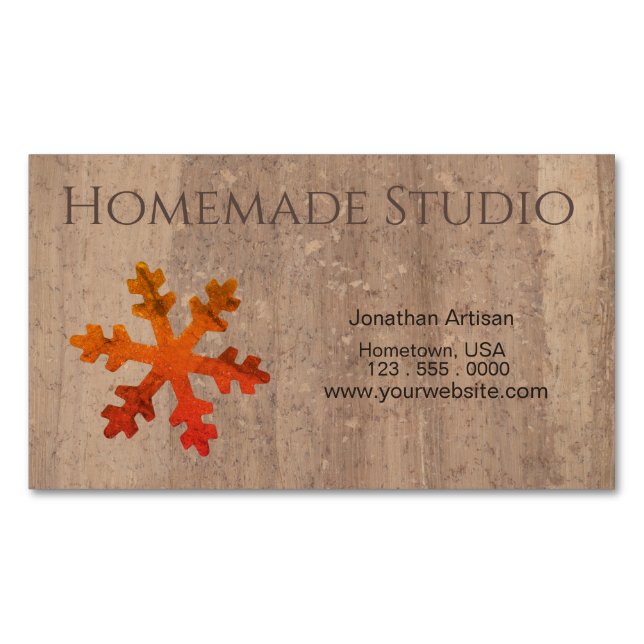 Artisan Rustic Christmas Magnetiska Visitkort (Framsida)