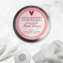 Artisan Valentines Rosa & Red Body Butter Label Runt Klistermärke