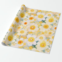 Artisan Wildblomman Gult Orange White Lycklig Roli Presentpapper