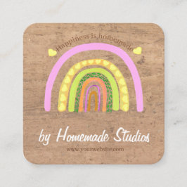 Artisan Woodgrain Hometown Rainbow 'Homemade'  Fyrkantigt Visitkort