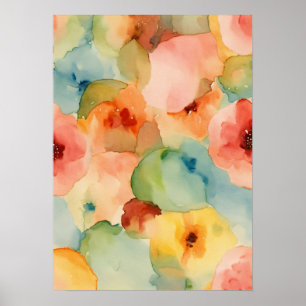 Artisanal Elegance: Handdesignad vattenfärgsvägg A Poster