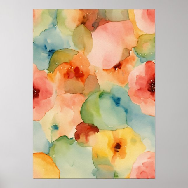 Artisanal Elegance: Handdesignad vattenfärgsvägg A Poster (Framsidan)