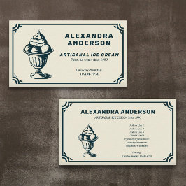 Artisanal Ice Cream Vintage Visitkort