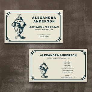 Artisanal Ice Cream Vintage Visitkort