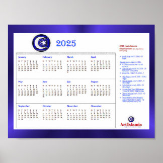 ArtIslamia 2025 Islamska religiösa händelser Kalen Poster