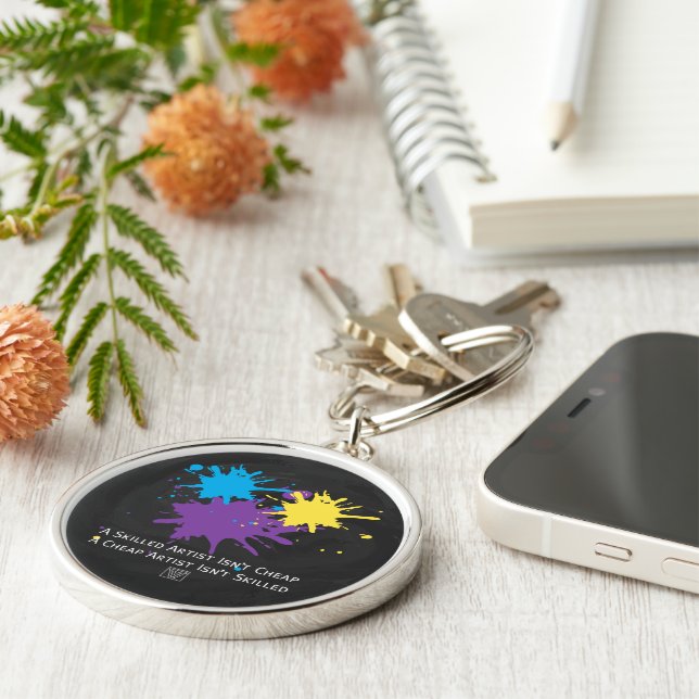 ArtIsnt-Billigt Rund Silverfärgad Nyckelring (Sidan)