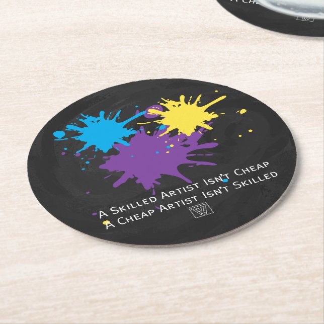 ArtIsnt-Billigt Underlägg Papper Rund (Vinklad)