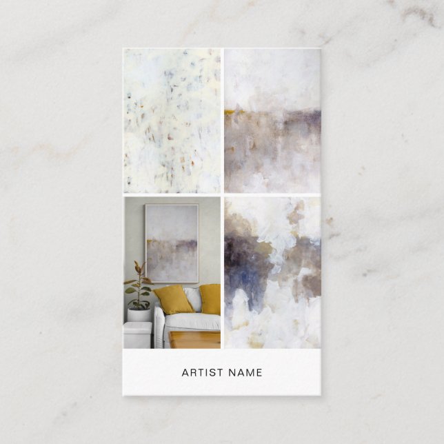 Artist 4 Image Grid Template Visitkort (Framsida)