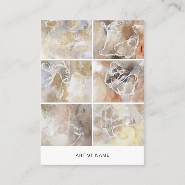 Artist 6 Image Grid Template Visitkort (Framsida)