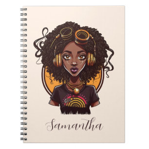 Artist Afro Woman Anteckningsbok