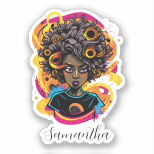 Artist Afro Woman Klistermärken