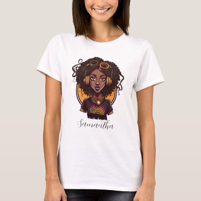 Artist Afro Woman T Shirt (Framsida)