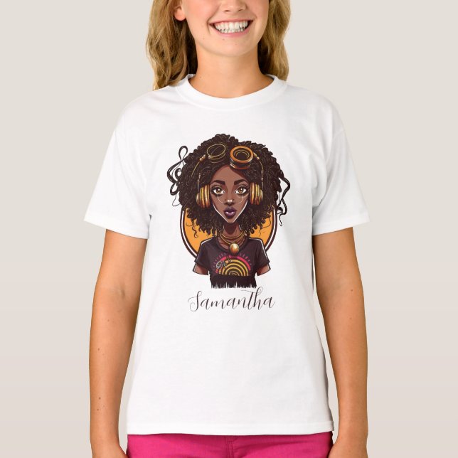 Artist Afro Woman T Shirt (Framsida)