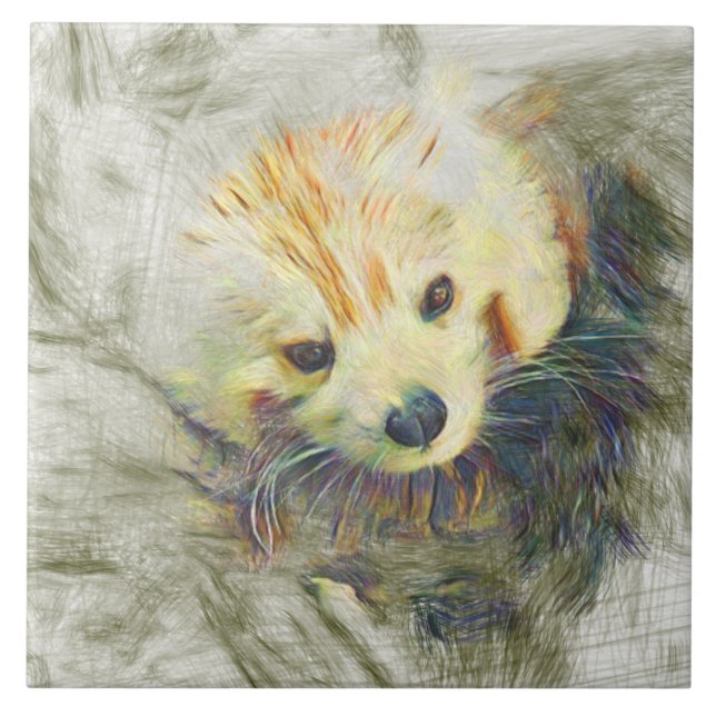 Artist Animal Red Panda Kakelplatta (Framsidan)