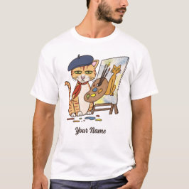 Artist Cat - Orange Tabby Painter Kattunge Älskare T Shirt