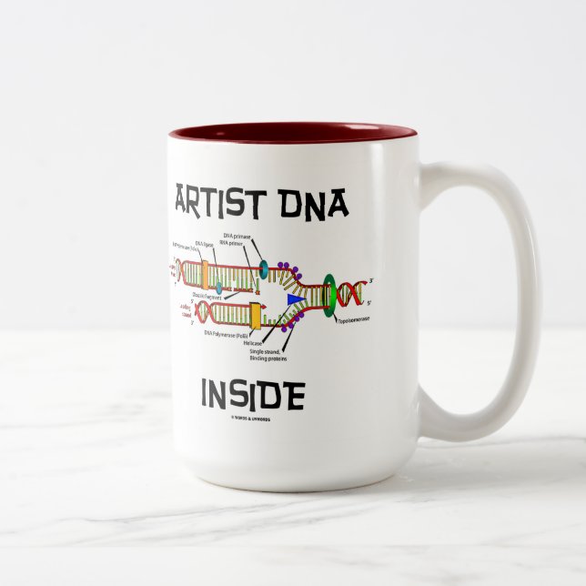 Artist DNA Inside (DNA-replikering) Två-Tonad Mugg (Höger)