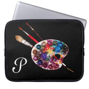 ARTIST FÄRG PALETTE MONOGRAM Black Laptop Sleeve