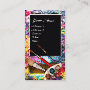 ARTIST FÄRG PALETTE MONOGRAM Painter,Art Supporter Visitkort