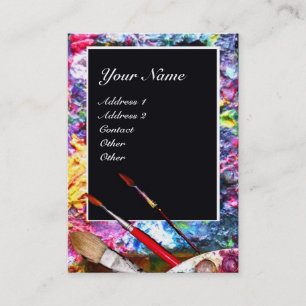 ARTIST FÄRG PALETTE MONOGRAM Painter,Art Supporter Visitkort