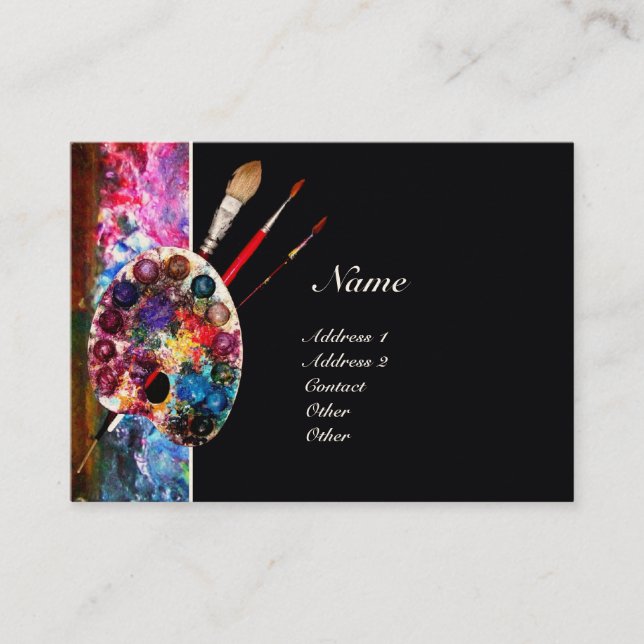 ARTIST FÄRG PALETTE MONOGRAM Painter,Art Supporter Visitkort (Framsida)