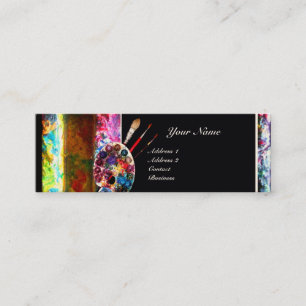 ARTIST FÄRG PALETTE OCH BRUSHES MONOGRAM MINI VISITKORT