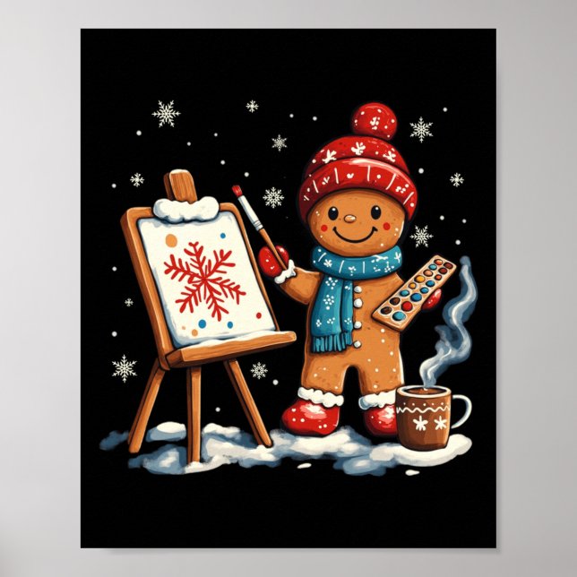Artist Gingerbread Painter Art Teacher Student Chr Poster (Framsidan)