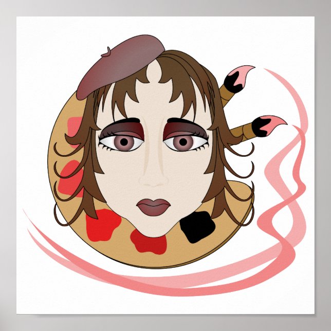 Artist Girl in Red Poster (Framsidan)