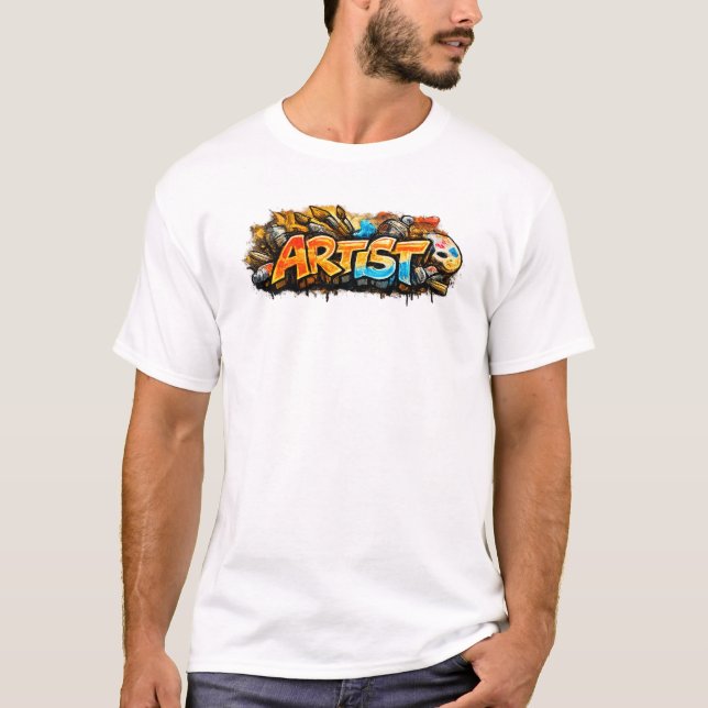 Artist Graffiti Street Art Design T Shirt (Framsida)