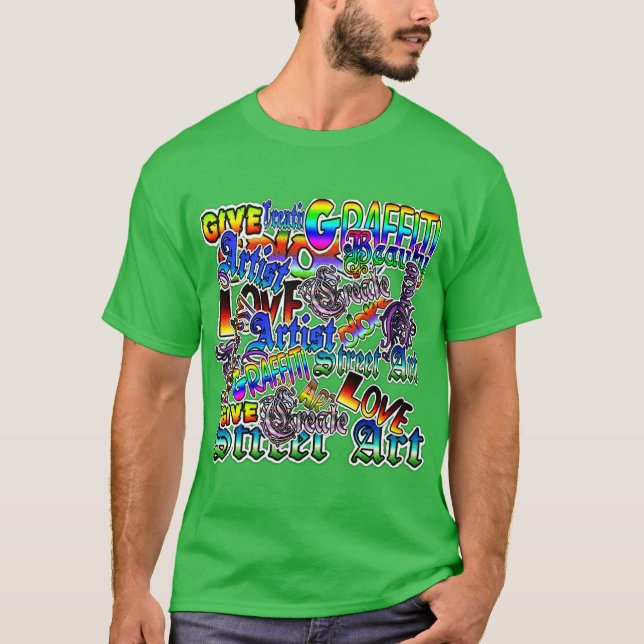Artist Graffiti Text Black Shirt T-shirt (Framsida)
