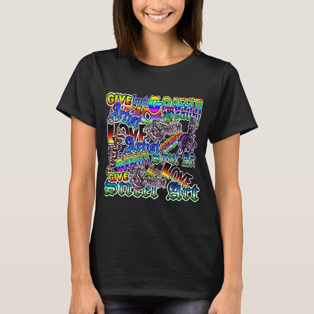 Artist Graffiti Text Shirt Tee (Framsida)