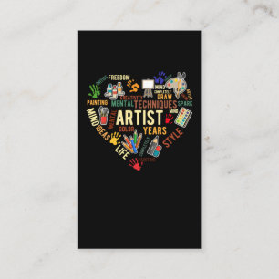 Artist Heart Kärlek Teckning Art Visitkort