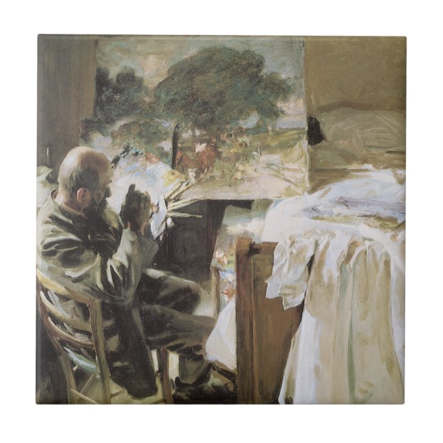 Artist i Hans Studio av John Singer Sargent Kakelplatta (Framsidan)