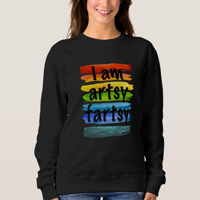 Artist I is Artsy Fartsy Rainbow Paint Stripe Roli T Shirt (Framsida)