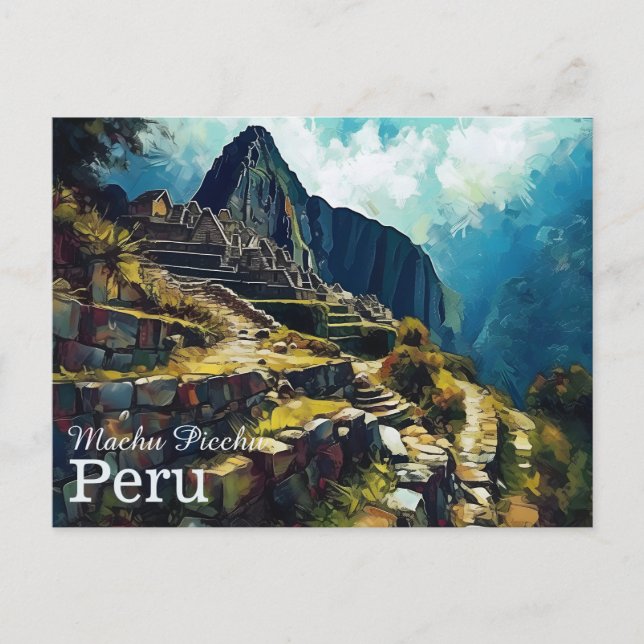 Artist Machu Picchu Peru vykort (Framsida)