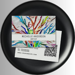 Artist Modern Colorful QR-kod Visitkort