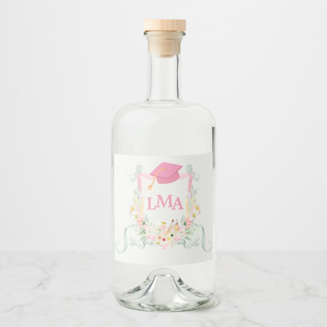 Artist Monogram Studenten Spritflaskor Etikett (Framsida)