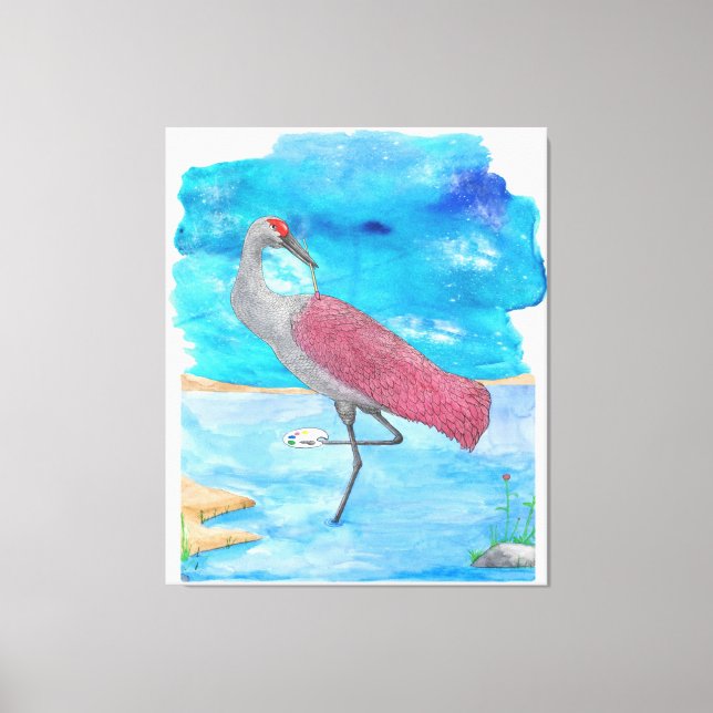 Artist of Life Series Artist Crane | Funny Flaming Canvastryck (Framsida)