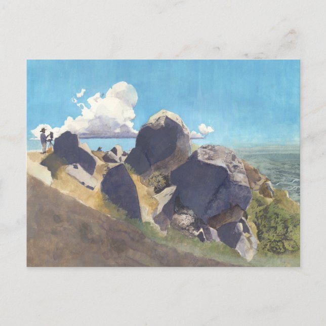 Artist på Kalifornien Kusten Vykort (Framsida)