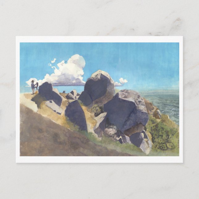 Artist på Kalifornien Kusten Vykort (Framsida)