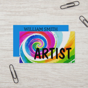 Artist Paint Färg Swirl Visitkort